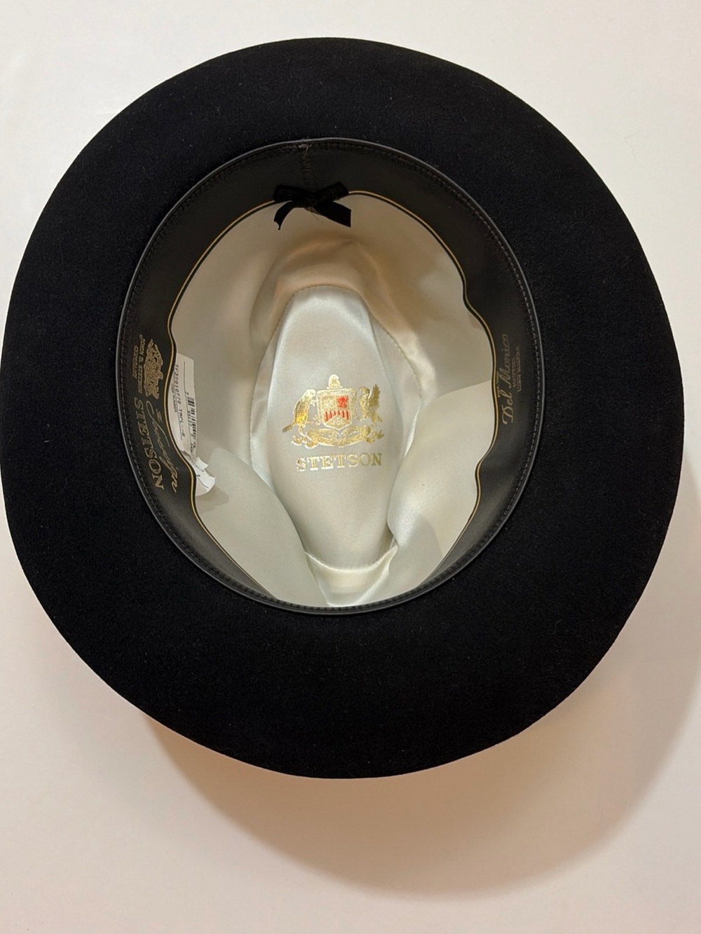 Stetson Sovereign Temple Black Felt Fedora Hat Size 7 3/4 - Picture 5 of 8